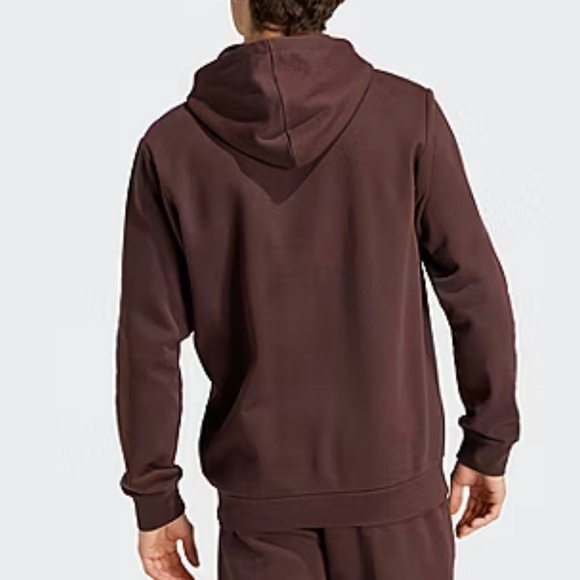 ADIDAS MEN FEEL COZY PULLOVER HOODIE SWEATSHIRT SHADOW(chocolate)BROWN NWT SzXLT - Picture 5 of 12